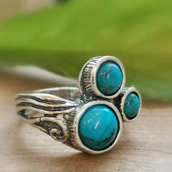 Серебряное кольцо с бирюзой 01R1886TQ