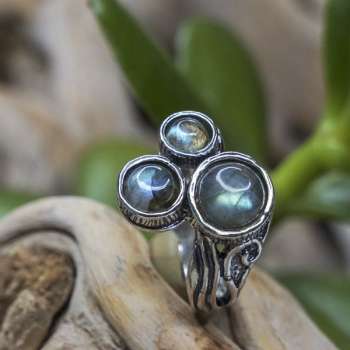Серебряное кольцо с лабрадором 01R1886LB