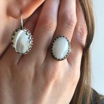 Серебряное кольцо с перламутром 01R2791PL