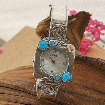 Серебряные часы с опалом иск. 01W062OP