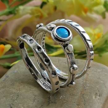 Серебряное кольцо с опалом иск. 01R598/1OP