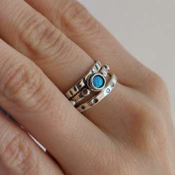 Серебряное кольцо с опалом иск. 01R598/1OP