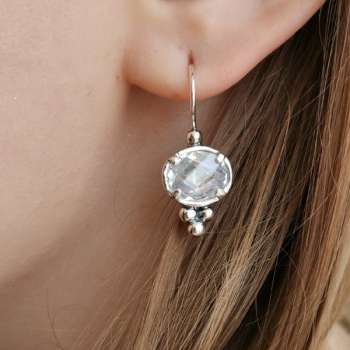 Серебряные серьги с куб.цирконом 01E3567CZ