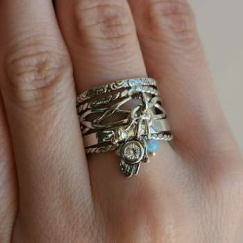 Серебряное кольцо с опалом иск. и куб.цирконом 01R2506OP