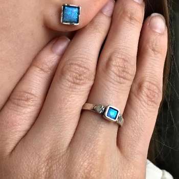 Серебряное кольцо с опалом иск. 01R602OP