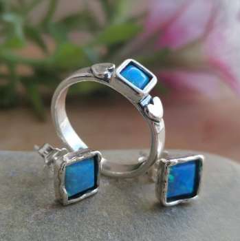 Серебряное кольцо с опалом иск. 01R602OP