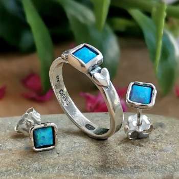 Серебряное кольцо с опалом иск. 01R602OP