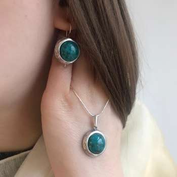 Серебряное колье с бирюзой MVN1375TQ