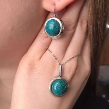 Серебряное колье с бирюзой MVN1375TQ