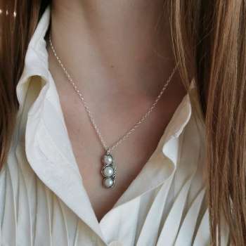 Серебряное колье с жемчугом 01N4269PL