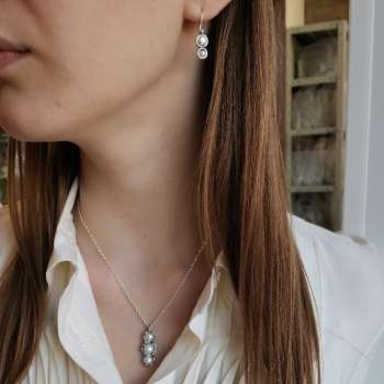 Серебряное колье с жемчугом 01N4269PL