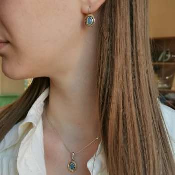 Серебряное колье с халцедоном и золотом MVN1423GHL