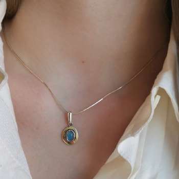 Серебряное колье с халцедоном и золотом MVN1423GHL