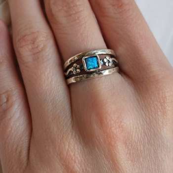 Серебряное кольцо с опалом иск. 01R662OP