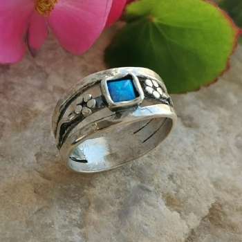 Серебряное кольцо с опалом иск. 01R662OP