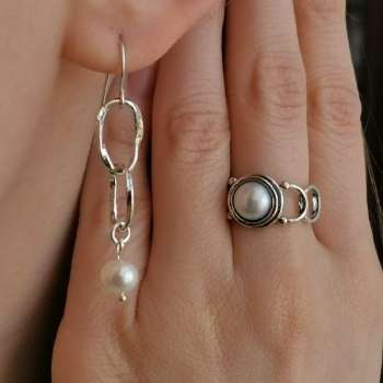 Серебряное кольцо с жемчугом 01R2493PL