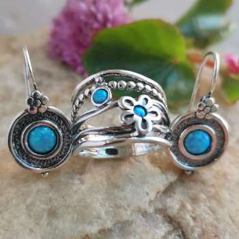 Серебряное кольцо с опалом иск. 01R825OP
