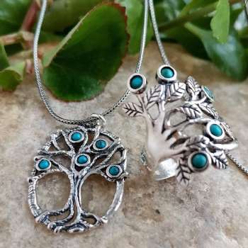 Серебряное колье с бирюзой 01N2870TQ