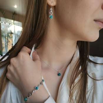 Серебряный браслет с бирюзой 01B1480TQ