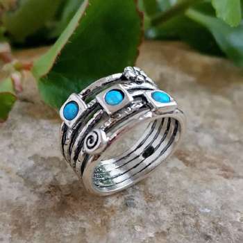 Серебряное кольцо с опалом иск. 01R510OP