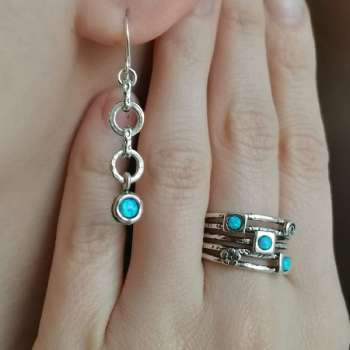 Серебряное кольцо с опалом иск. 01R510OP