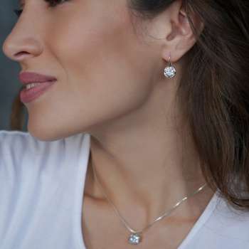 Серебряные серьги с куб.цирконом 01E851CZ