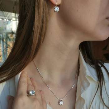 Серебряные серьги с куб.цирконом 01E851CZ