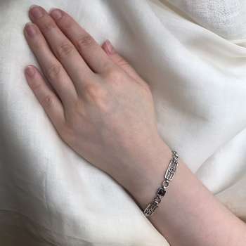 Серебряный браслет с гранатом 01B371GR