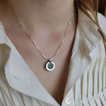 Серебряное колье с авантюрином 01N1821AV