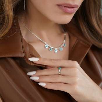 Серебряное кольцо с бирюзой 01R598/1TQ
