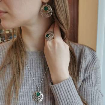 Серебряное кольцо с халцедоном и золотом MVR1037GHL
