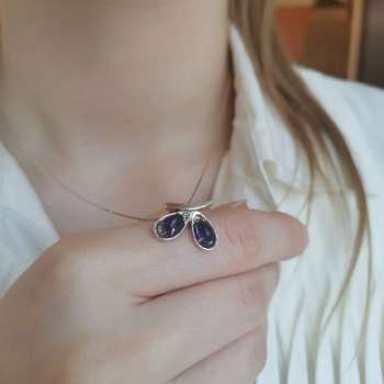 Серебряное колье с аметистом MVN1627AM