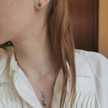 Серебряное колье с бирюзой MVN1620/1TQ