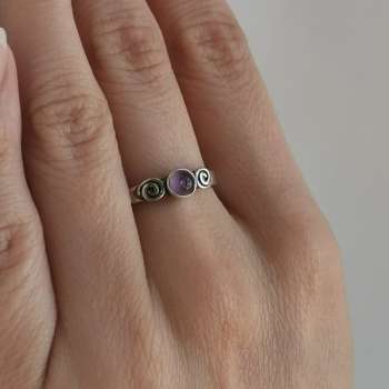 Серебряное кольцо с аметистом 01R603AM