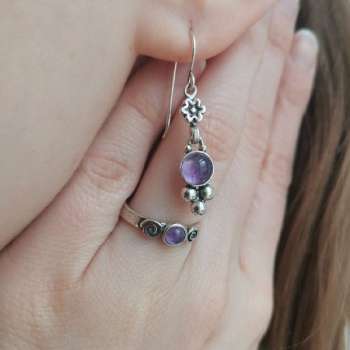 Серебряное кольцо с аметистом 01R603AM
