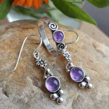 Серебряное кольцо с аметистом 01R603AM
