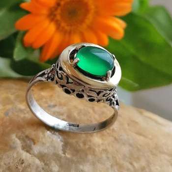 Серебряное кольцо с халцедоном и золотом MVR1575GHL/1