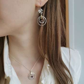 Серебряное колье с гранатом и золотом MVN1246GGR