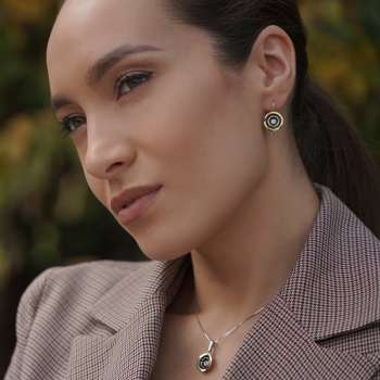 Серебряное колье с куб.цирконом и золотом MVN1464GCZ/1