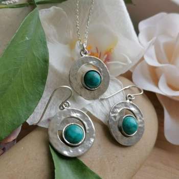 Серебряное колье с бирюзой 01N2651TQ