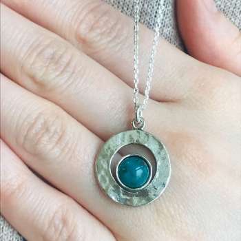 Серебряное колье с бирюзой 01N2651TQ