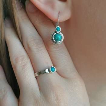 Серебряное кольцо с бирюзой 01R585TQ