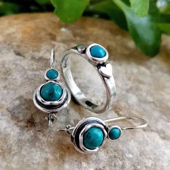 Серебряное кольцо с бирюзой 01R585TQ