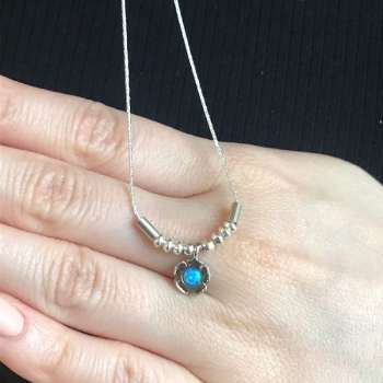 Серебряное колье с опалом иск. 01N851OP