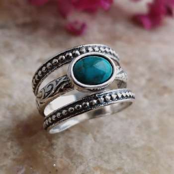 Серебряное кольцо с бирюзой 01R1941TQ