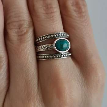 Серебряное кольцо с бирюзой 01R1941TQ