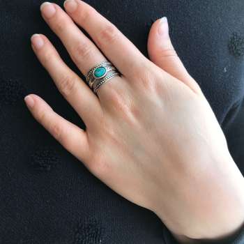 Серебряное кольцо с бирюзой 01R1941TQ