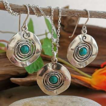 Серебряное колье с бирюзой 01N2052TQ
