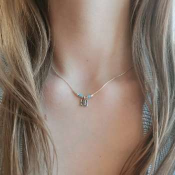 Серебряное колье с опалом иск. 01N213OP