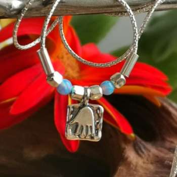 Серебряное колье с опалом иск. 01N213OP